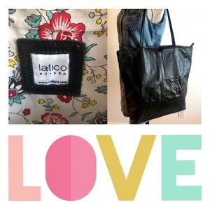 Latico USA 🌺 Tote bag, Leather ~ Black